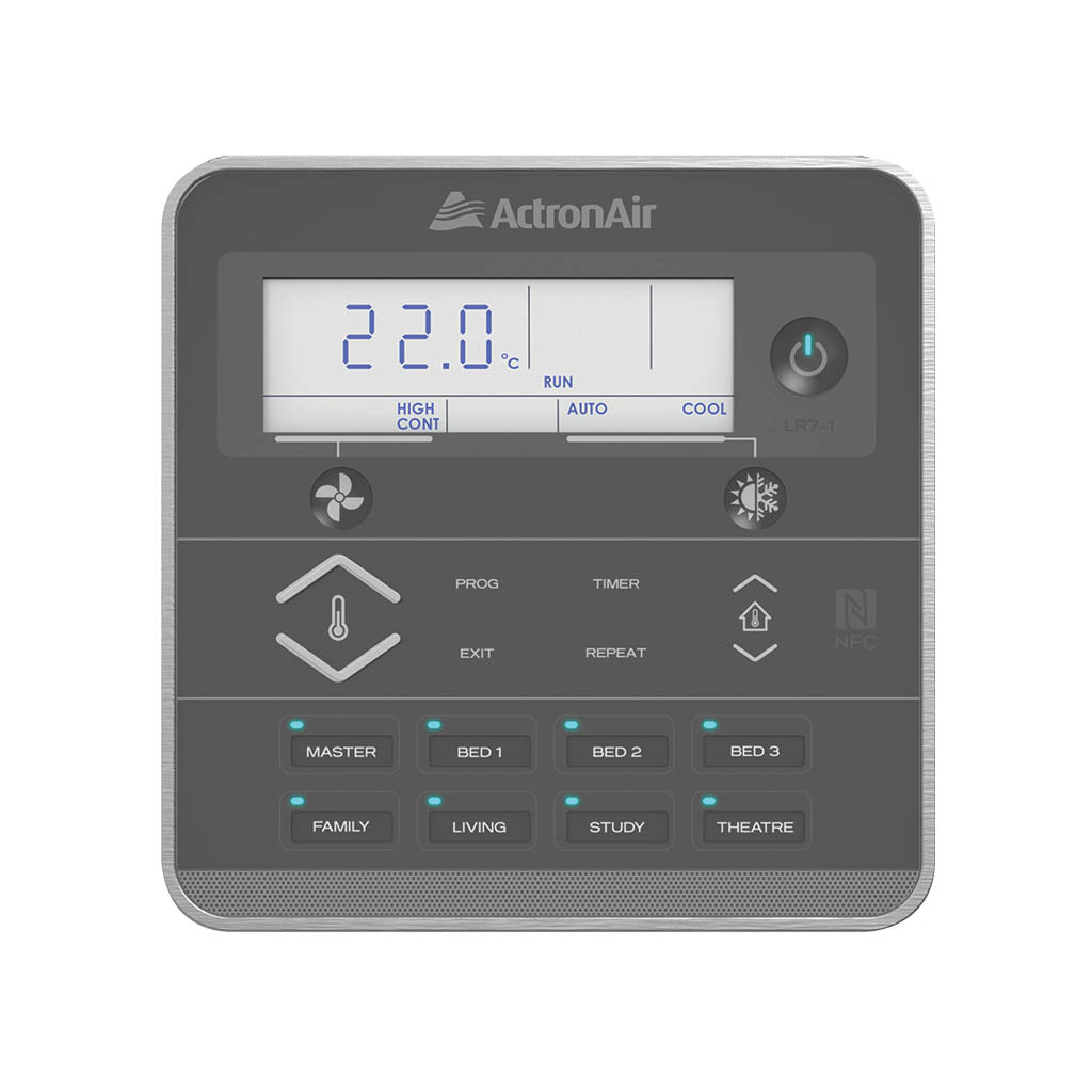 ActronAir 7 Day Wall Controller (8 Zone - Grey) LR7-1G